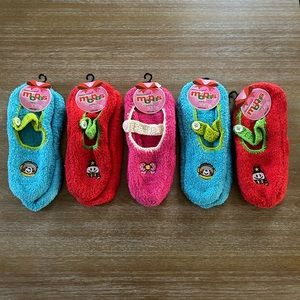 Mopas 5 Pair Low Cut Non-skid Slipper Socks 9-11